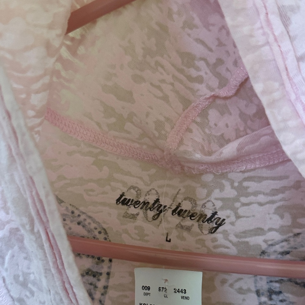 Pink Graphic Long Sleeve Top with Hood casual lightweight Hoodie Summer Hoodie - Picture 5 of 12